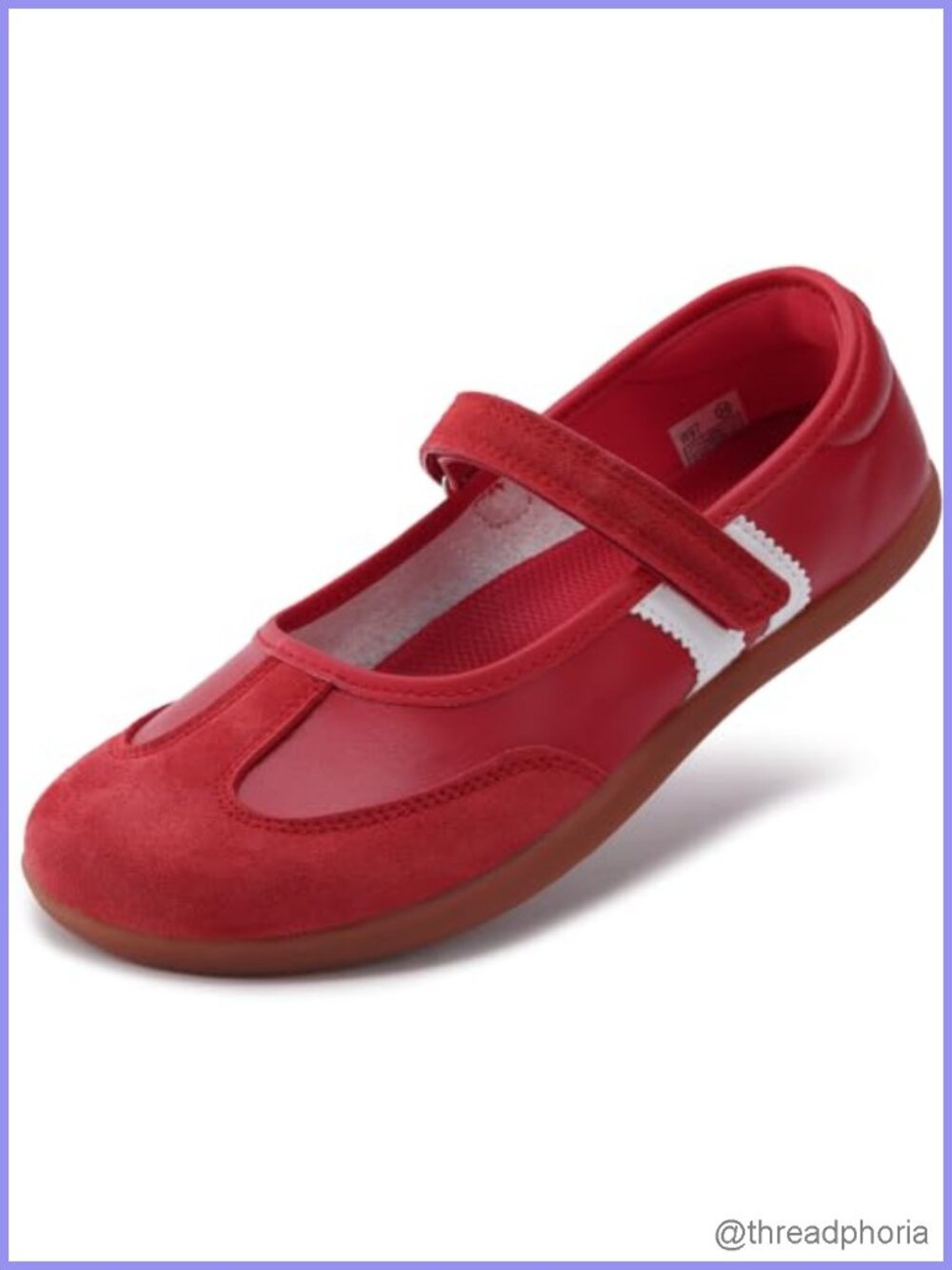 WHITIN Women's Barefoot Mary Jane Flats Wide Toe Box Zero Drop Faux Leather